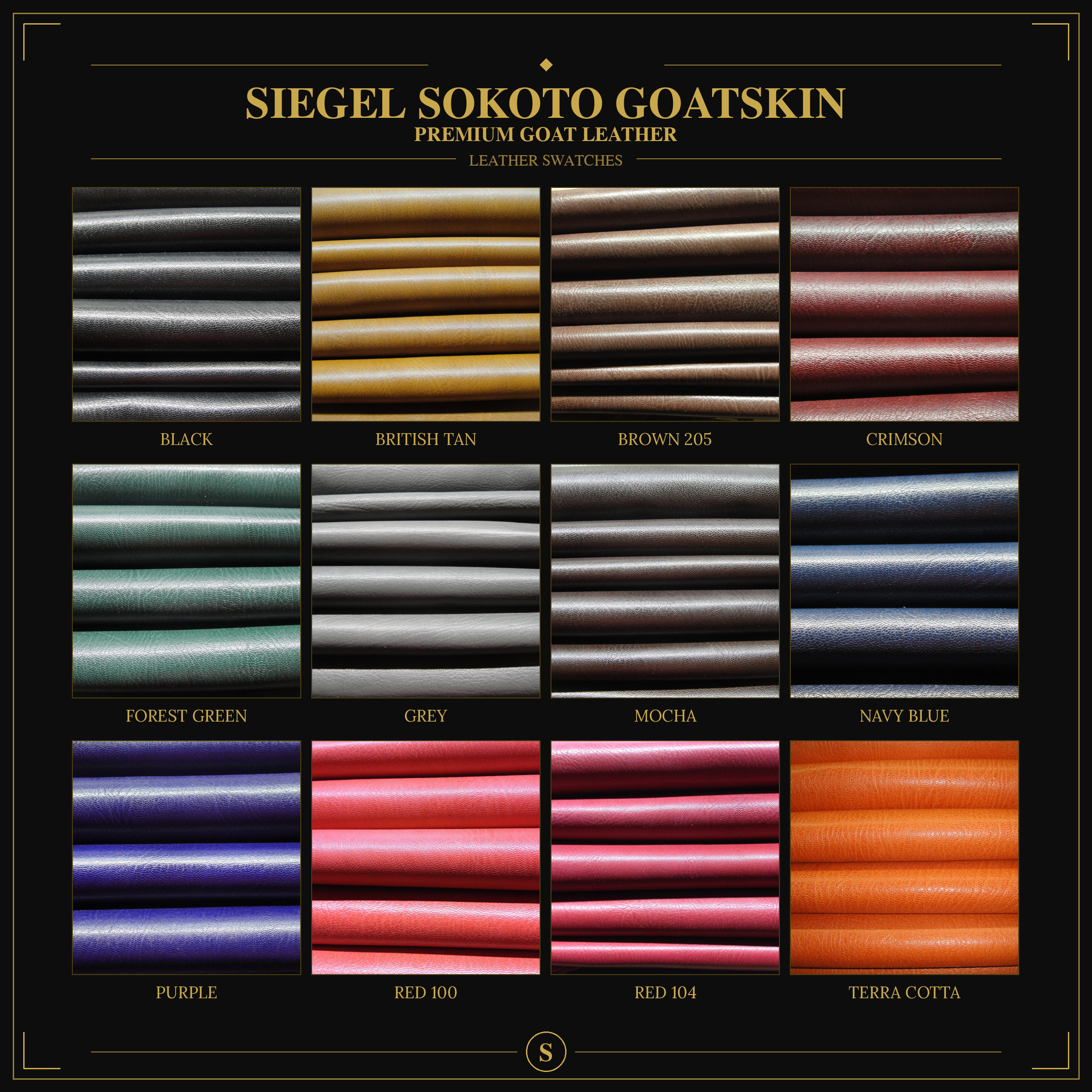Sokoto Goatskin swatches